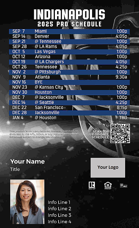 Picture of Indianapolis Colts Custom Full Football Magnets 2024