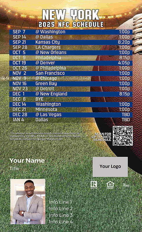 Picture of New York Giants Custom Full Football Magnets 2024