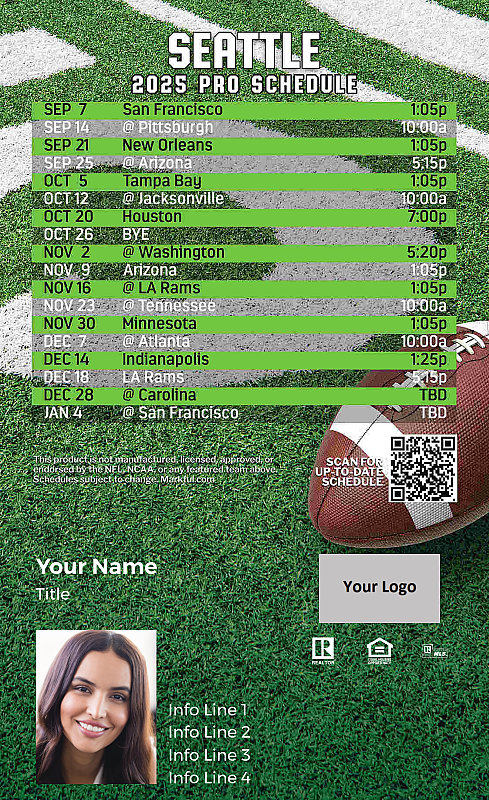 Picture of Seattle Seahawks Custom Full Football Magnets 2024