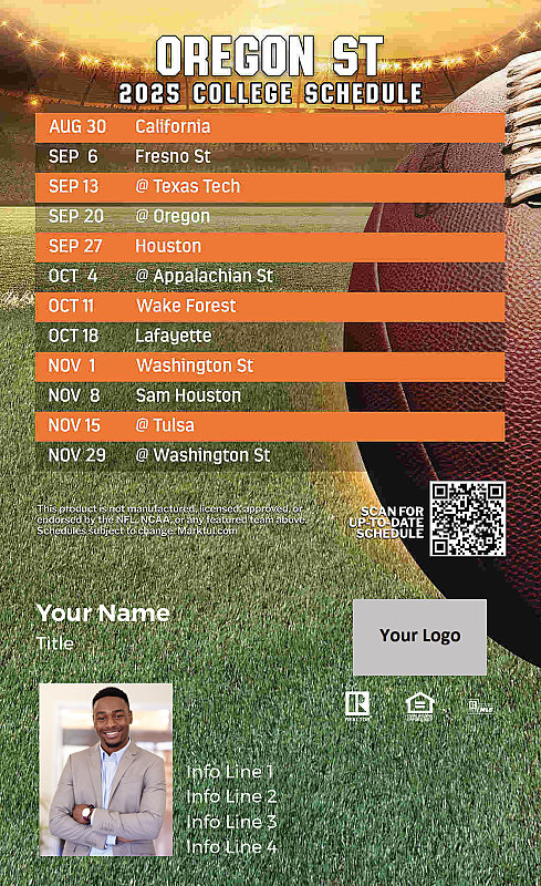Picture of Oregon St Custom Full Football Magnets 2024