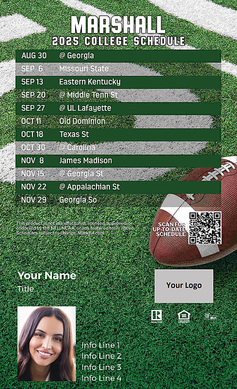 Picture of Marshall U Custom Full Football Magnets 2024