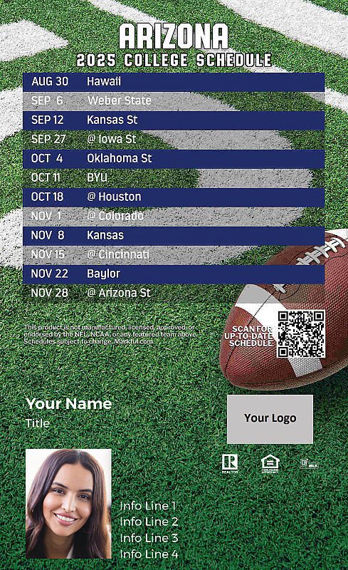 Picture of U of Arizona Custom Full Football Magnets 2024