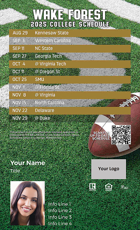 Picture of Wake Forest Custom Full Football Magnets 2024