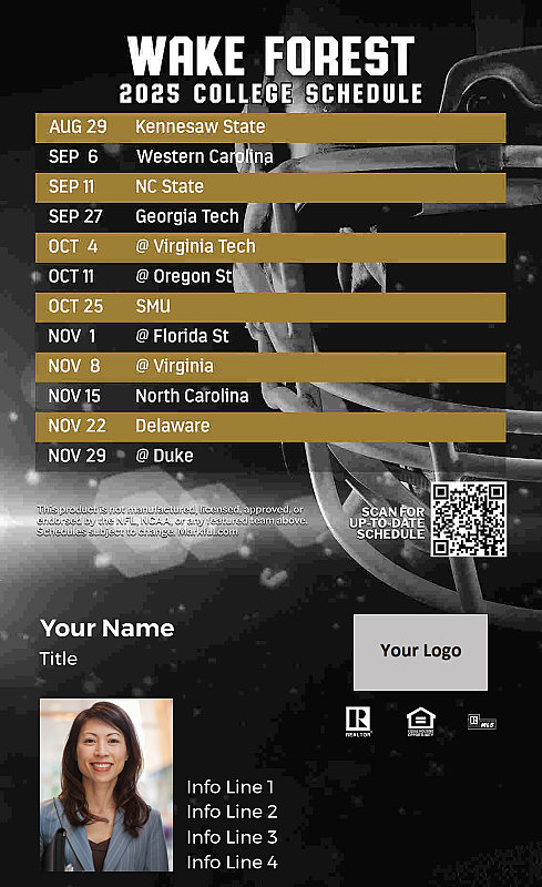 Picture of Wake Forest Custom Full Football Magnets 2024