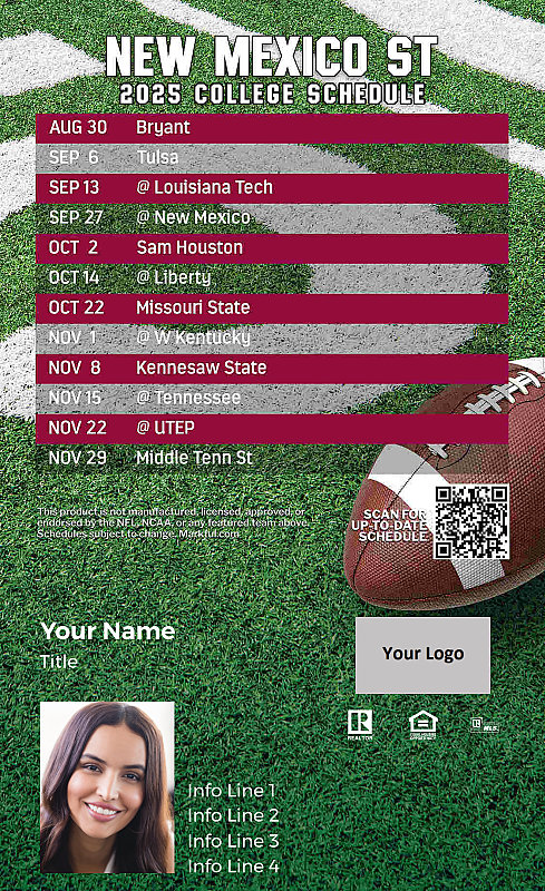 Picture of New Mexico St Custom Full Football Magnets 2024
