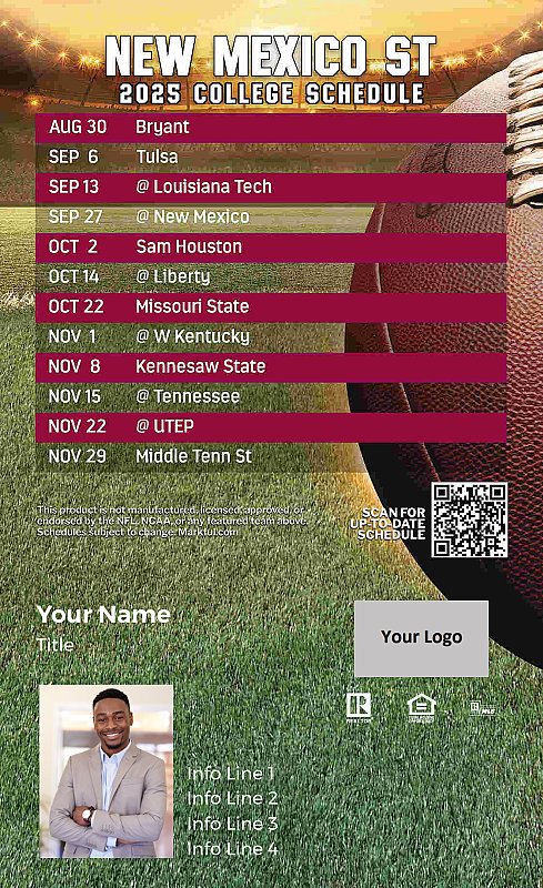 Picture of New Mexico St Custom Full Football Magnets 2024