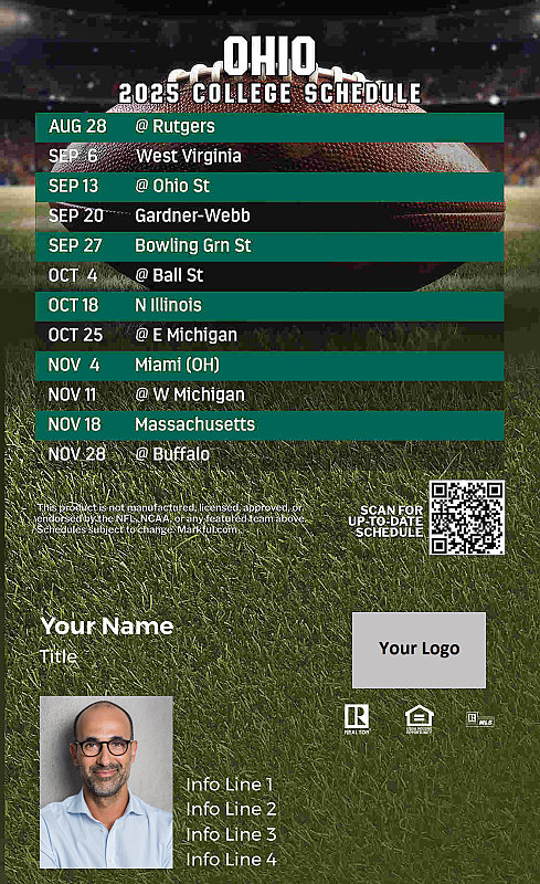 Picture of Ohio U Custom Full Football Magnets 2024