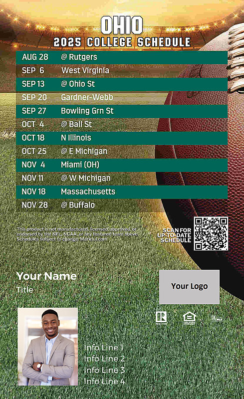 Picture of Ohio U Custom Full Football Magnets 2024