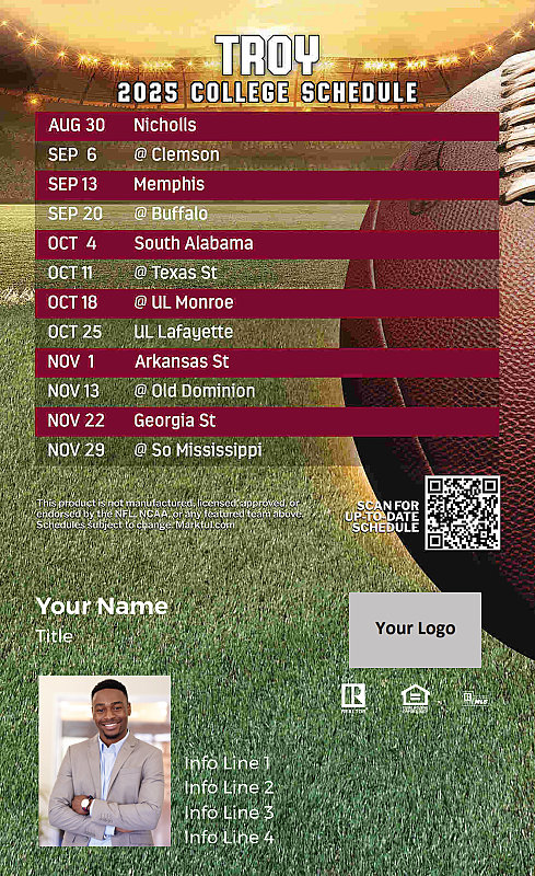 Picture of Troy U Custom Full Football Magnets 2024