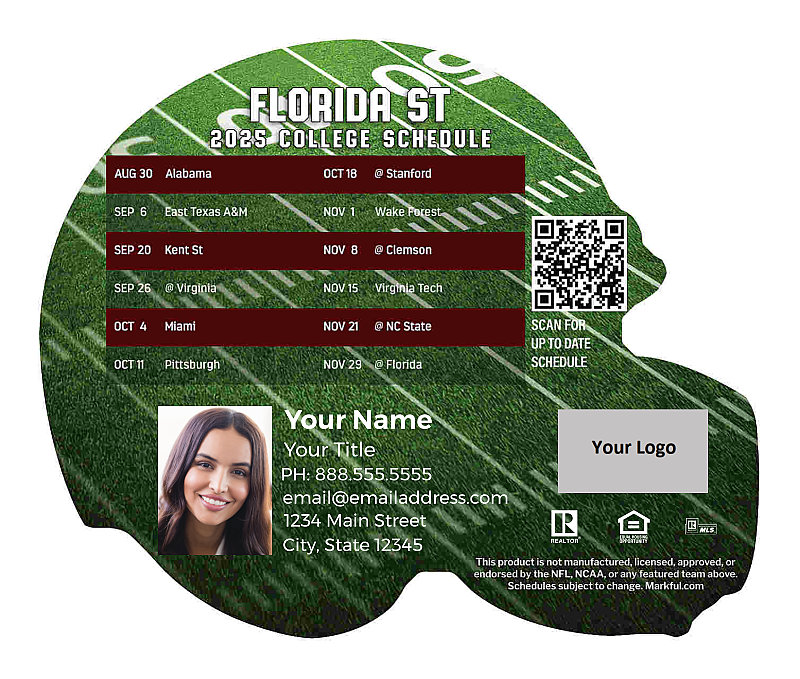 Picture of Florida St Personalized Helmet-Shaped Football Magnet 2024