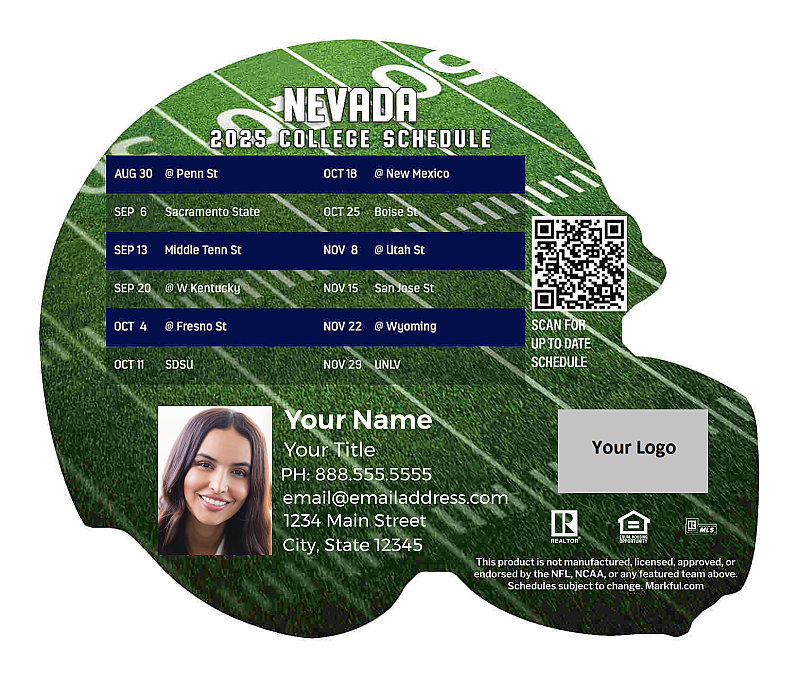 Picture of U of Nevada  Personalized Helmet-Shaped Football Magnet 2024