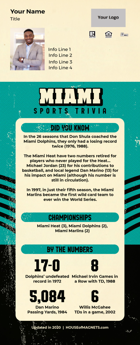 Picture of Custom QuickCard Sports Trivia Magnets - Miami