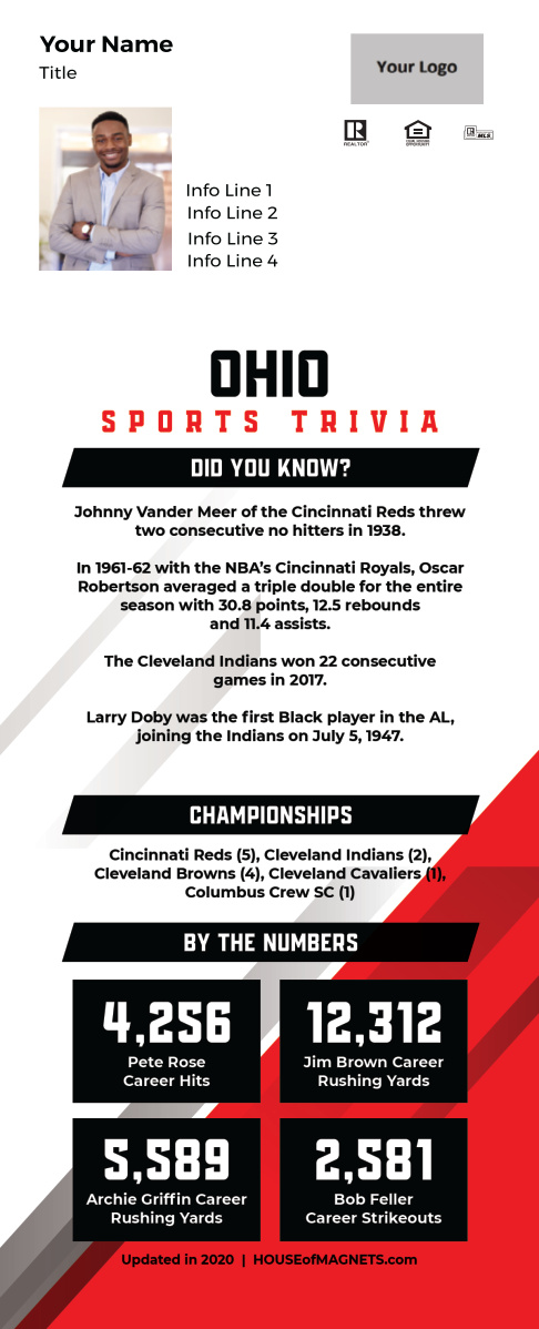 Picture of Custom QuickCard Sports Trivia Magnets - Ohio