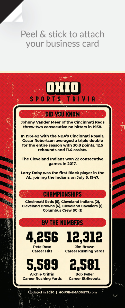 Picture of Custom QuickStix Sports Trivia Magnets - Ohio